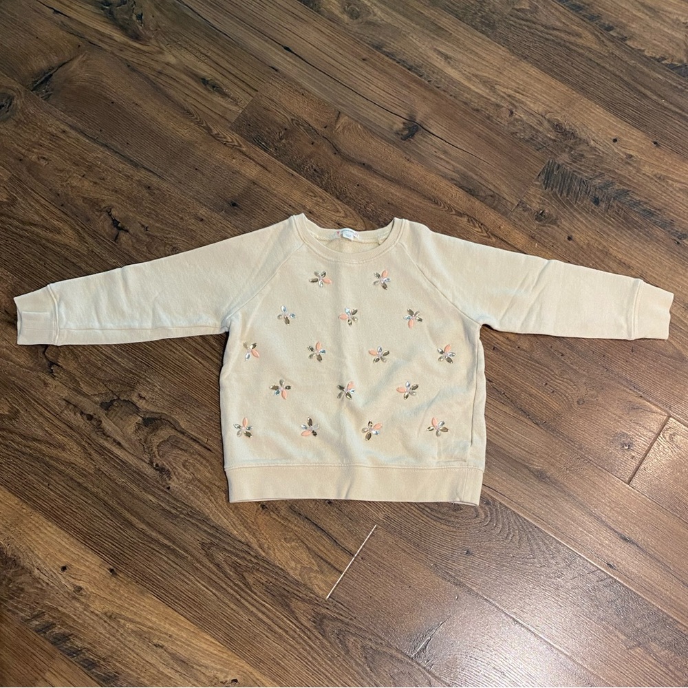 💐Crewcuts sweatshirt with flower gems💎